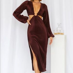 Runaway the Label Midi Brown Dress Freja size small